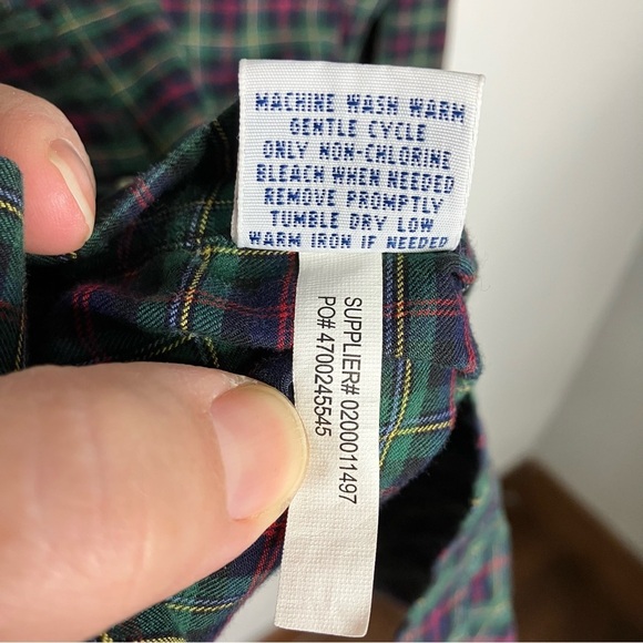 Ralph Lauren Green plaid button down shirt mens XL Christmas plaid 100% cotton - Picture 9 of 10